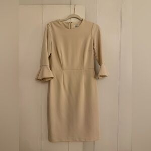 Donna Morgan Cream Long Sleeve Dress